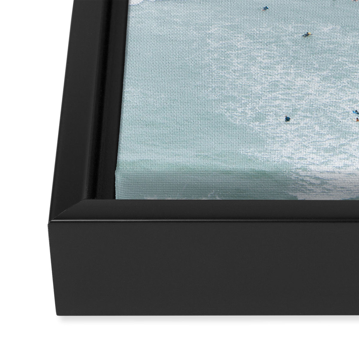 Tiny Surfers from the Sky, Lima, Peru Framed Canvas Print Gallery Image 3