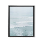 Tiny Surfers from the Sky, Lima, Peru Framed Canvas Print Gallery Image 6