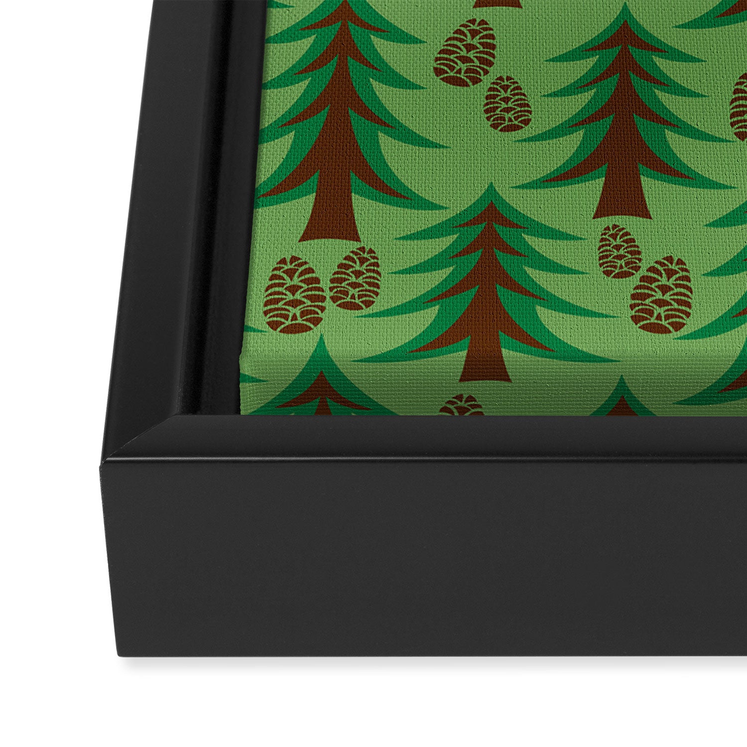 Abstract Fir Trees and Pine Cones Framed Canvas Print Gallery Image 3