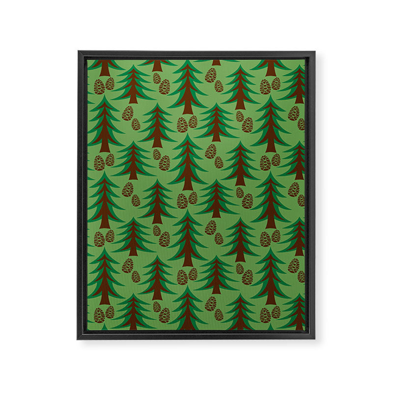 Abstract Fir Trees and Pine Cones Framed Canvas Print Gallery Image 8
