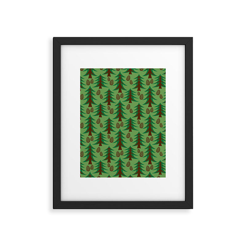 Abstract Fir Trees and Pine Cones Framed Art Print Gallery Image 6