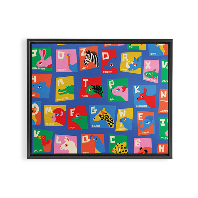 Animal Alphabet Framed Canvas Print Gallery Image 8