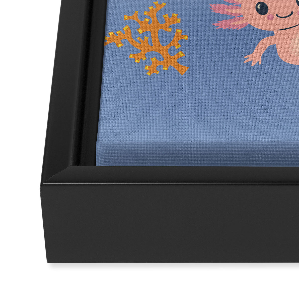 Baby Axolotl Framed Canvas Print Gallery Image 3