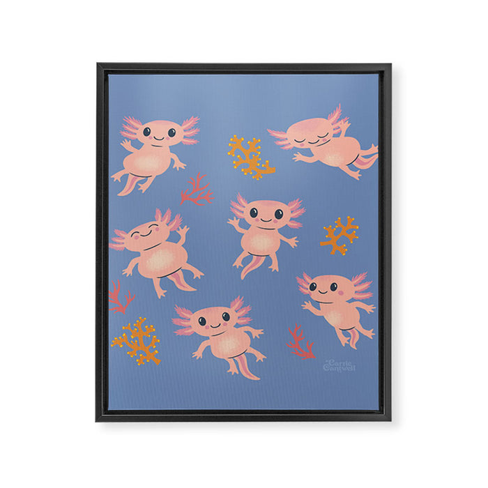 Baby Axolotl Framed Canvas Print Gallery Image 1