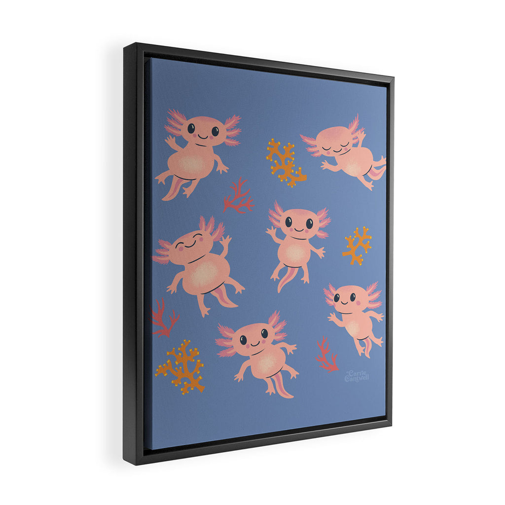 Baby Axolotl Framed Canvas Print Gallery Image 2