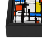 Bauhaus Aesthetic Piet Mondrian De Stijl Inspired Painted Pattern Framed Canvas Print Gallery Image 3