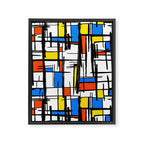 Bauhaus Aesthetic Piet Mondrian De Stijl Inspired Painted Pattern Framed Canvas Print Gallery Image 8