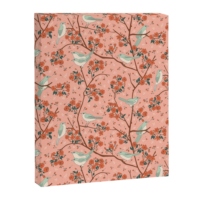 Birds In Cherry Blossom Trees Canvas Print Gallery Image 1