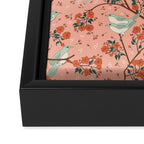 Birds In Cherry Blossom Trees Framed Canvas Print Gallery Image 3