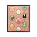 Cat Cameos - Cute Kitty Portraits Framed Canvas Print Gallery Image 8