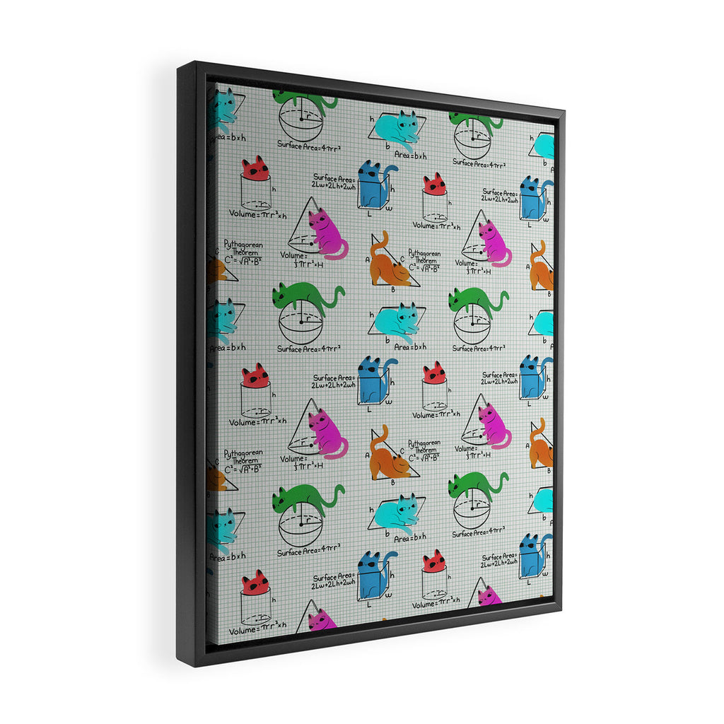 Cat Math Framed Canvas Print Gallery Image 2