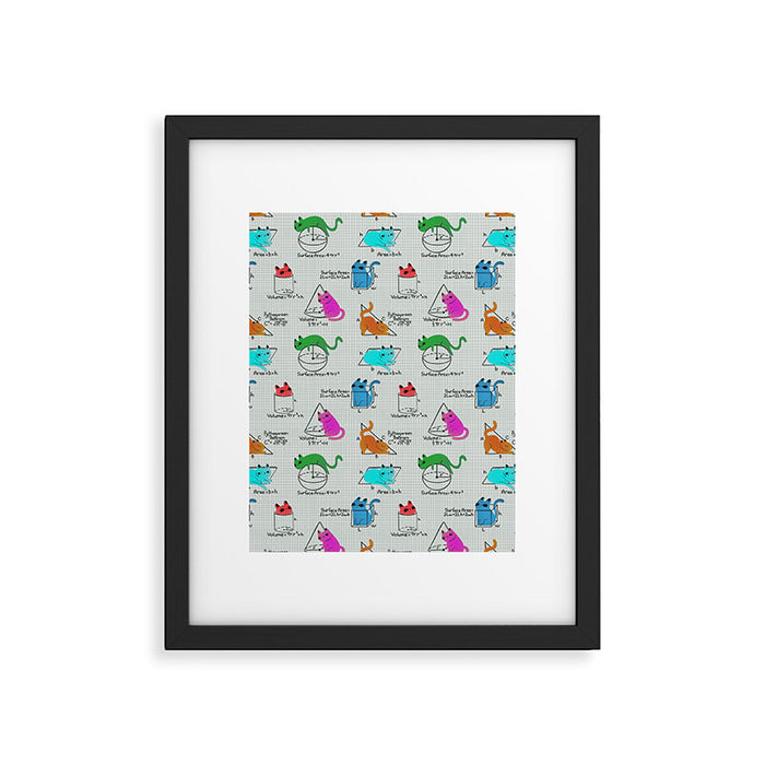 Cat Math Framed Art Print Gallery Image 1