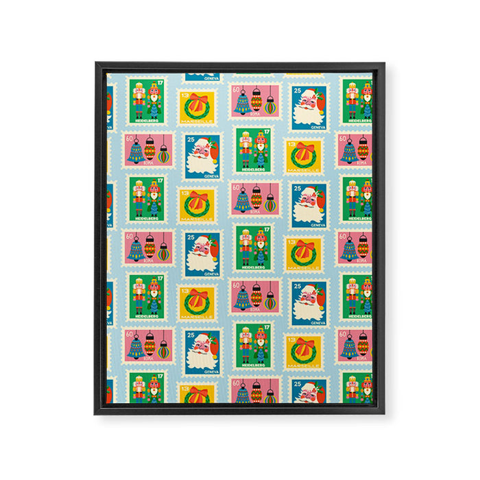 Christmas Stamps Framed Canvas Print Gallery Image 1