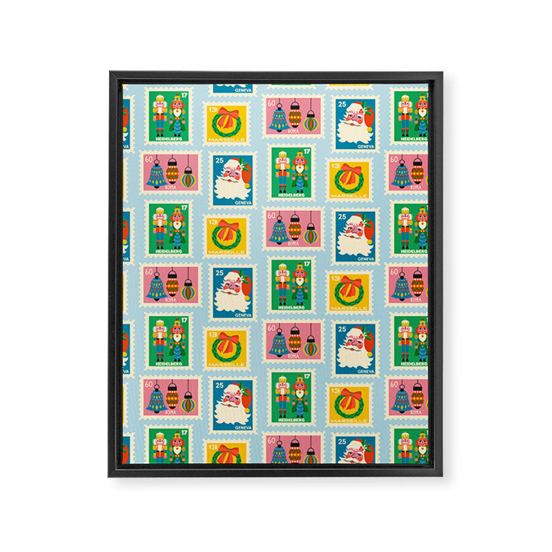 Christmas Stamps Framed Canvas Print Gallery Image 8