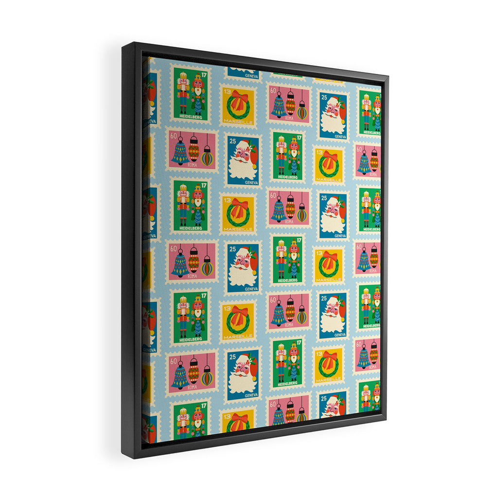 Christmas Stamps Framed Canvas Print Gallery Image 2