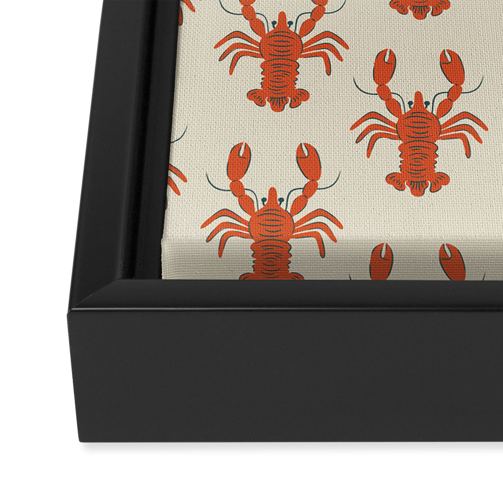 Coastal Lobsters Nautical Crustacean Framed Canvas Print Gallery Image 3