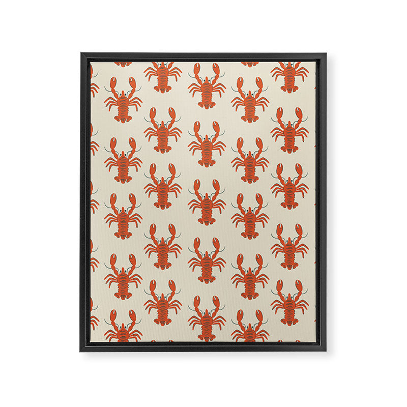 Coastal Lobsters Nautical Crustacean Framed Canvas Print Gallery Image 8