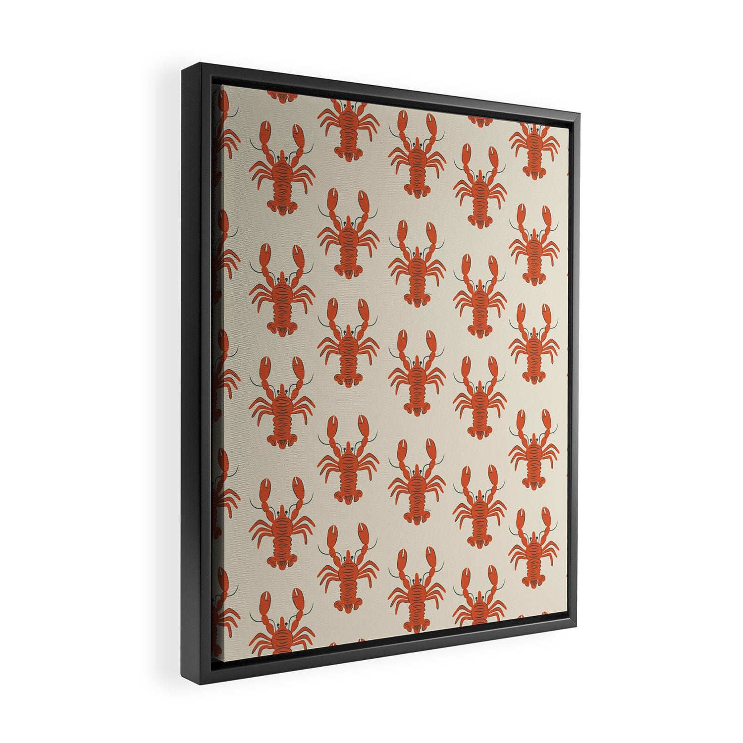 Coastal Lobsters Nautical Crustacean Framed Canvas Print Gallery Image 2