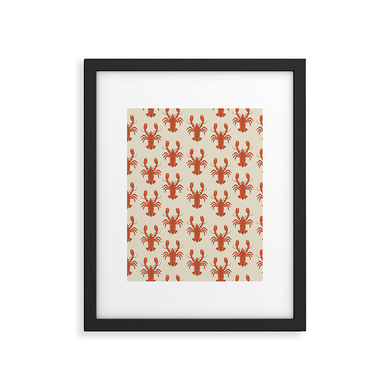 Coastal Lobsters Nautical Crustacean Framed Art Print Gallery Image 6