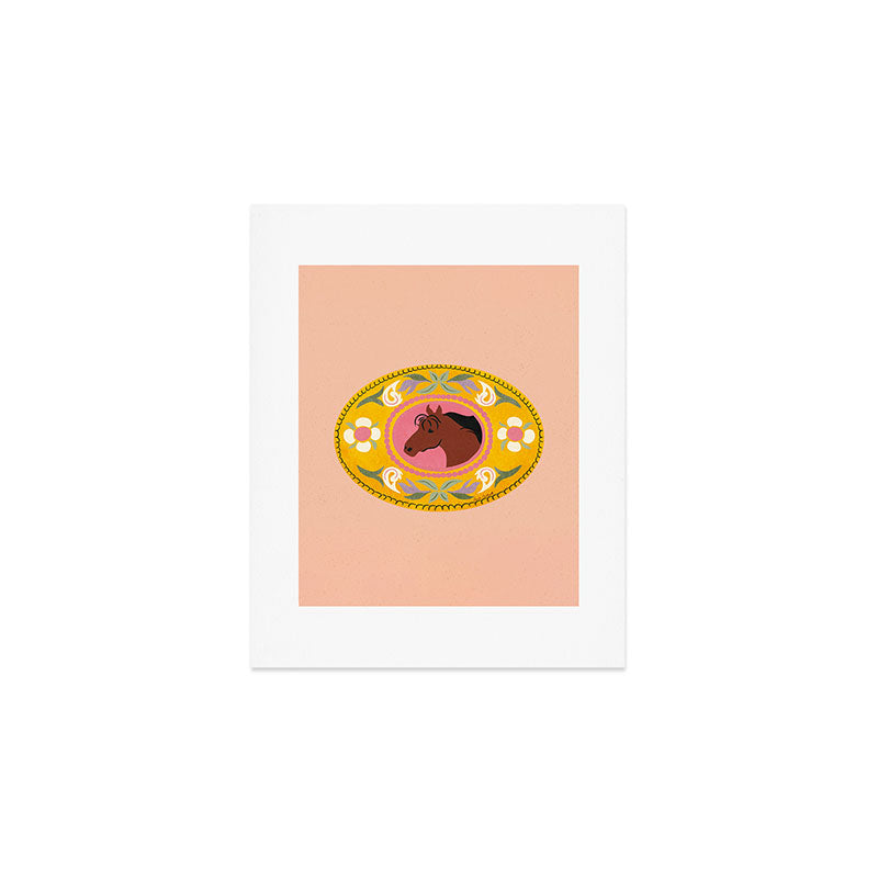 Cowgirl Belt Buckle Art Print Gallery Image 1