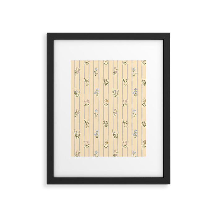Cozy Cottage Flowers With Stripes Framed Art Print Gallery Image 1