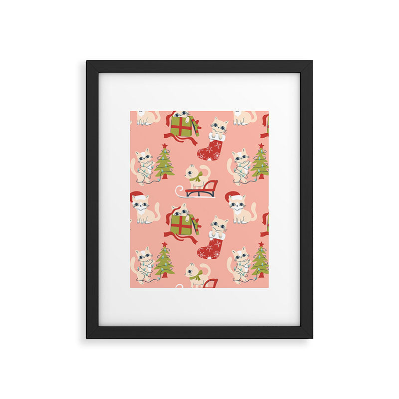 Cute Christmas Cats Framed Art Print Gallery Image 6