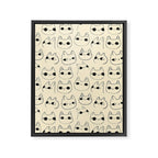 Cute Kawaii Cat Face Doodle Sketch Drawings Framed Canvas Print Gallery Image 8