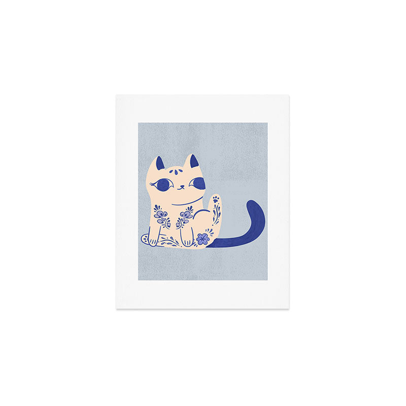 Delft Pottery Cat Butt Art Print Gallery Image 1