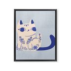 Delft Pottery Cat Butt Framed Canvas Print Gallery Image 8
