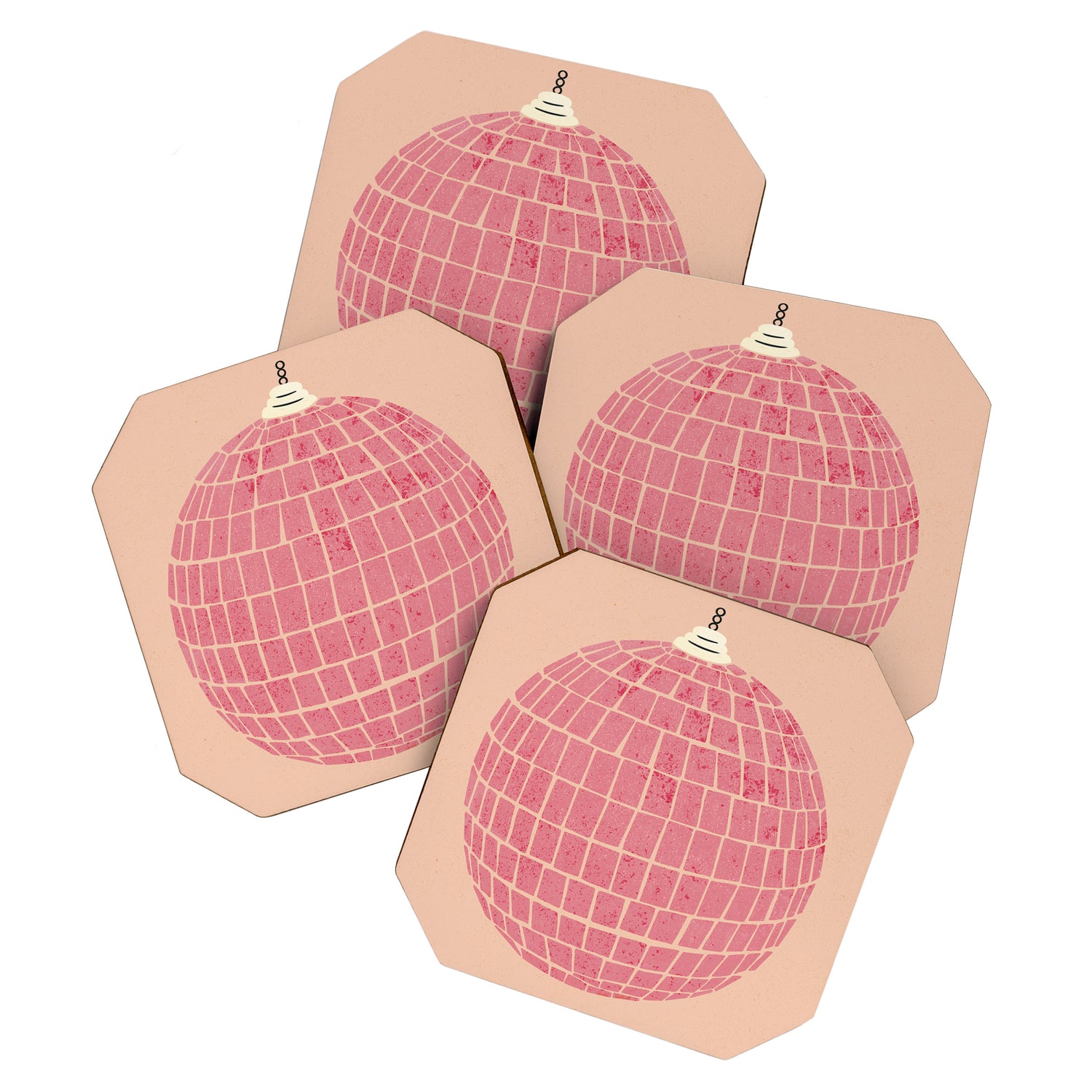 Disco Ball in Pink Coaster Gallery Image 1