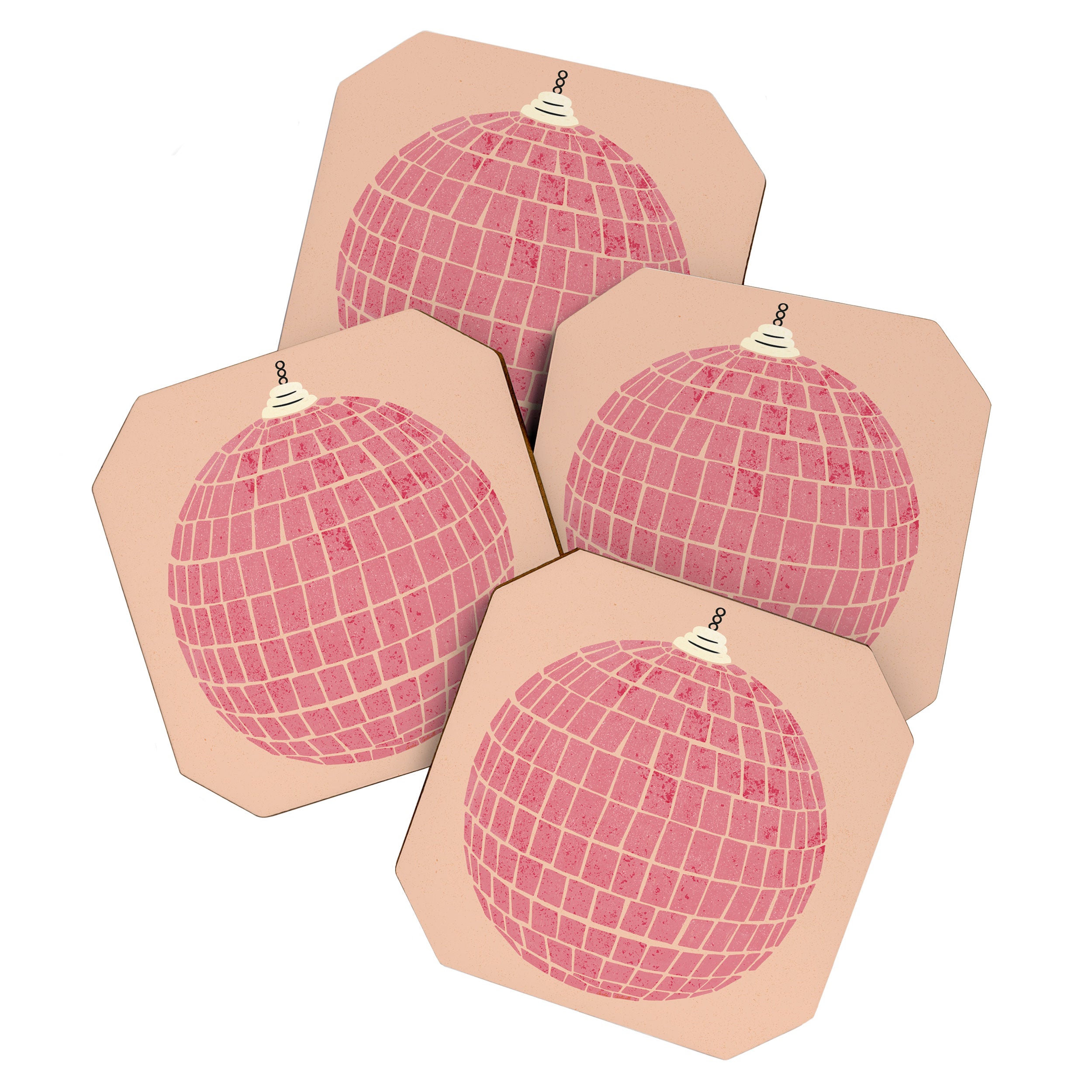 Disco Ball in Pink Coaster Gallery Image 1