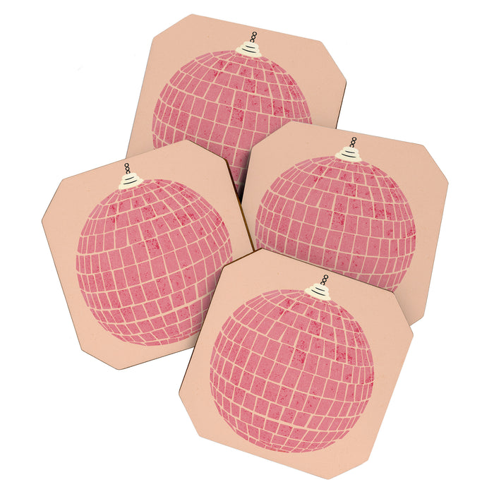 Disco Ball in Pink Coaster Gallery Image 1