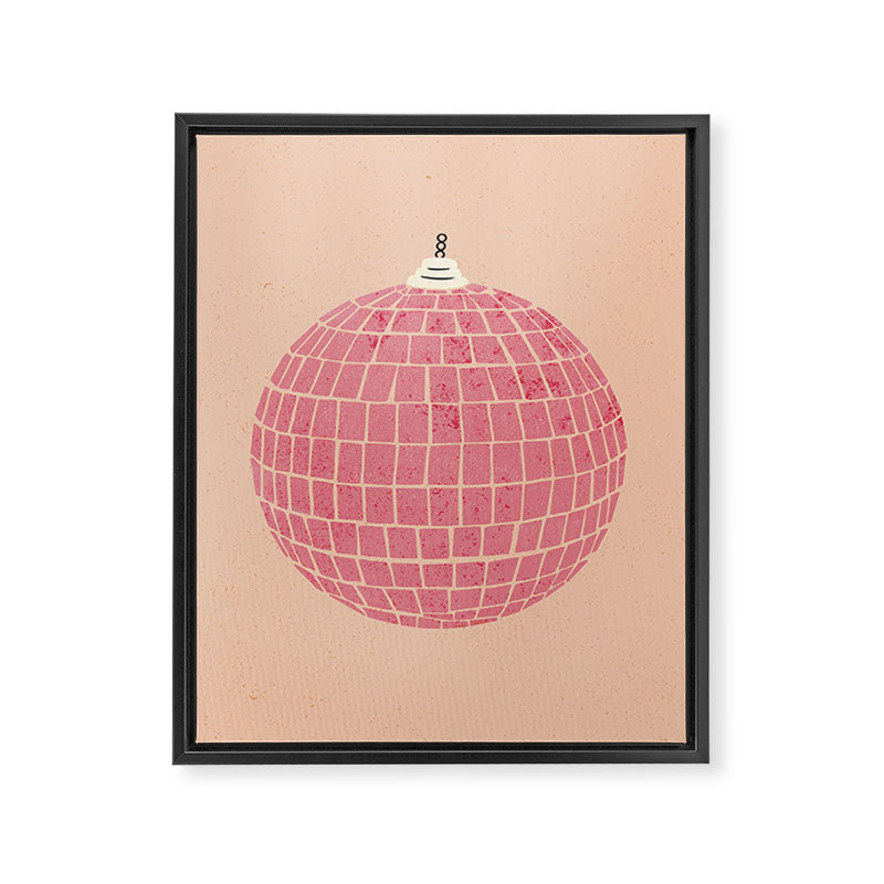 Disco Ball in Pink Framed Canvas Print Gallery Image 8