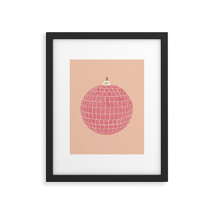 Disco Ball in Pink Framed Art Print Gallery Image 1