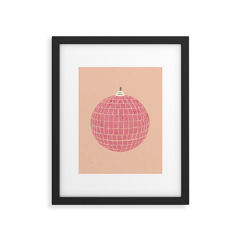 Disco Ball in Pink Framed Art Print Gallery Image 6