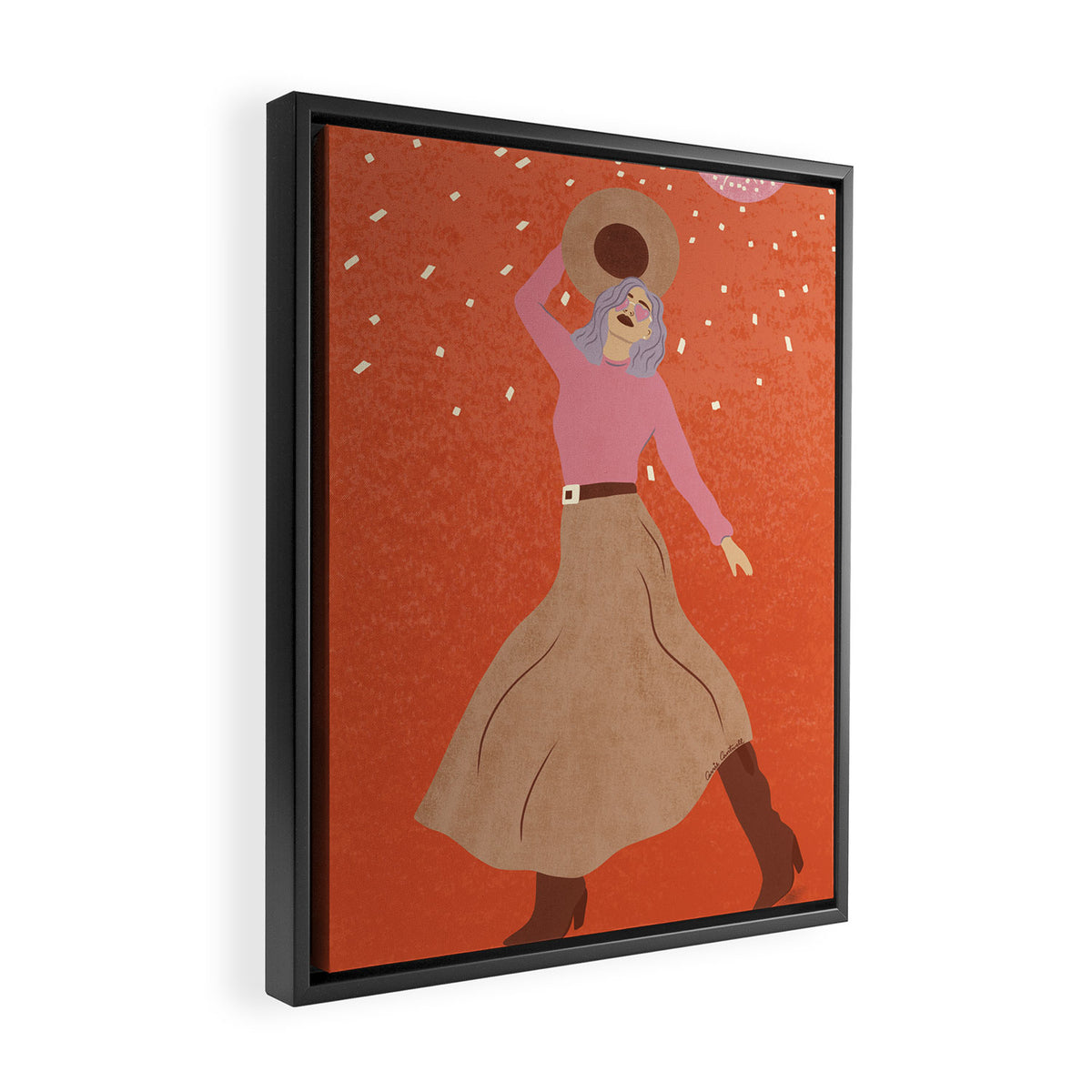 Disco Cowgirl Framed Canvas Print Gallery Image 2