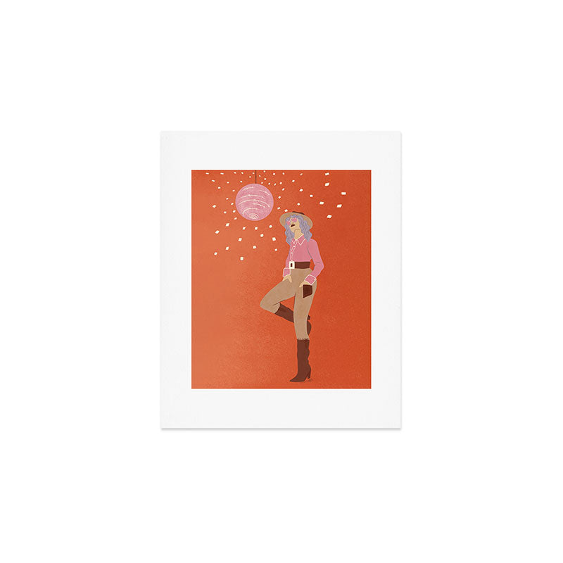 Disco Cowgirl Art Print Gallery Image 1
