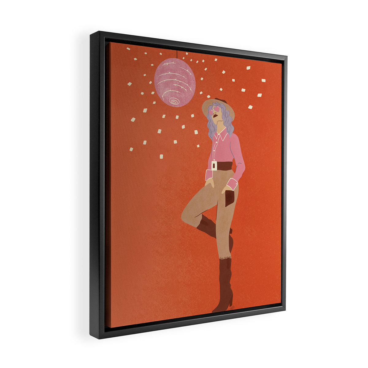 Disco Cowgirl Framed Canvas Print Gallery Image 2