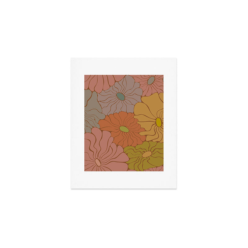 Exotic Groovy Flowers - Earthy Neutral Boho Garden Art Print Gallery Image 1