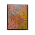 Exotic Groovy Flowers - Earthy Neutral Boho Garden Framed Canvas Print Gallery Image 8