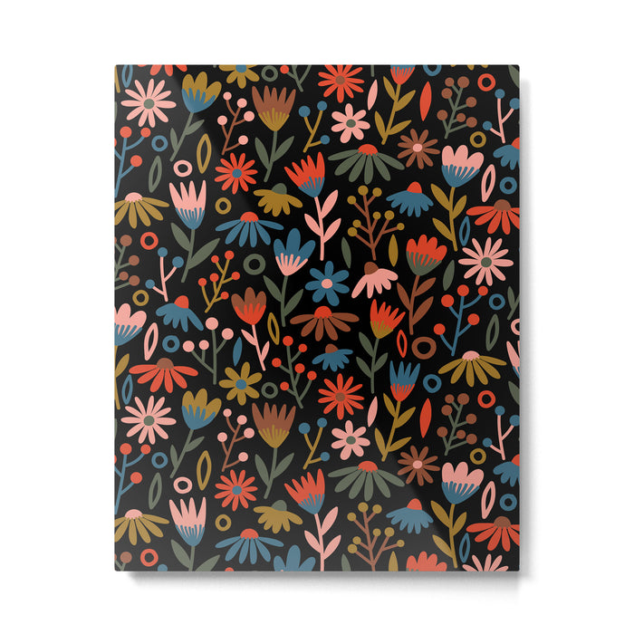 Exotic Midnight Floral Garden Metal Print Gallery Image 1