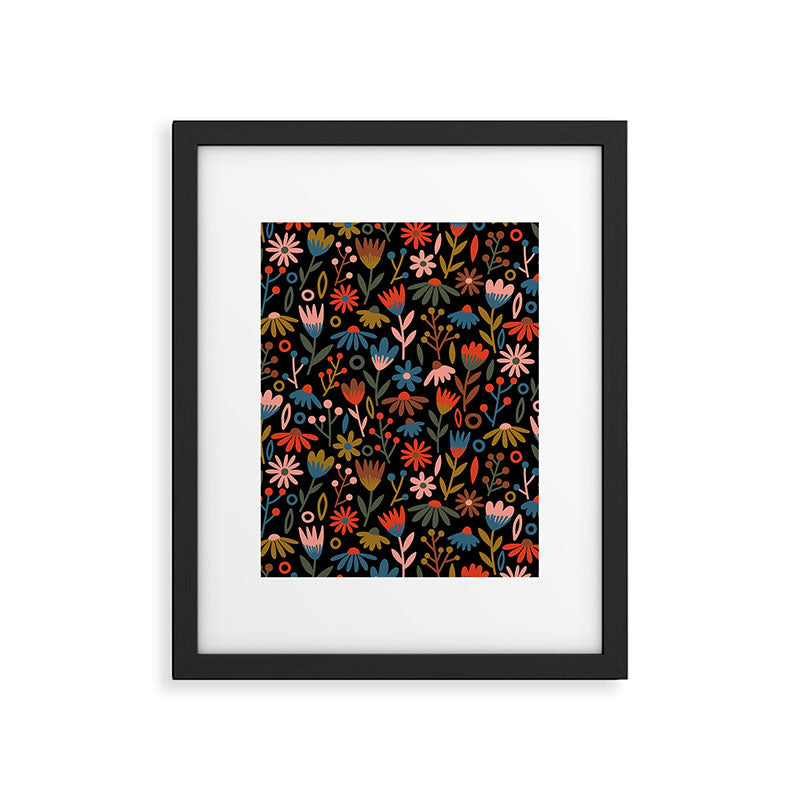 Exotic Midnight Floral Garden Framed Art Print Gallery Image 6