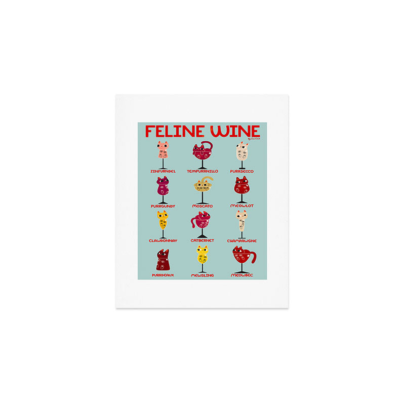 Feline Wine - Cats in Wine Glasses Art Print Gallery Image 1