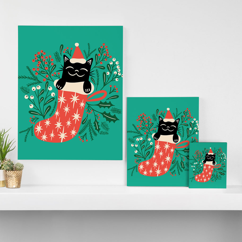 Festive Feline Canvas Print Gallery Image 3