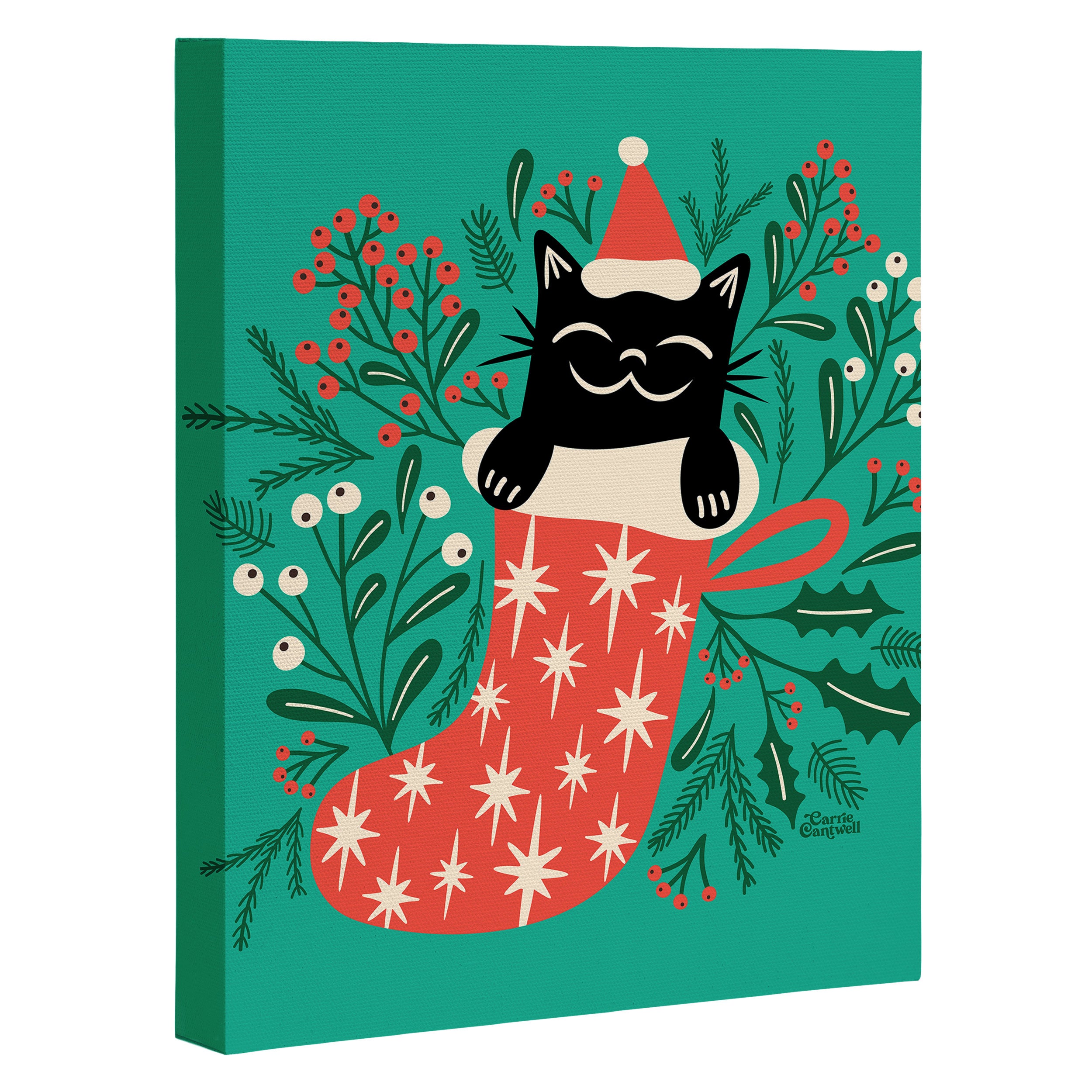 Festive Feline Canvas Print Gallery Image 3