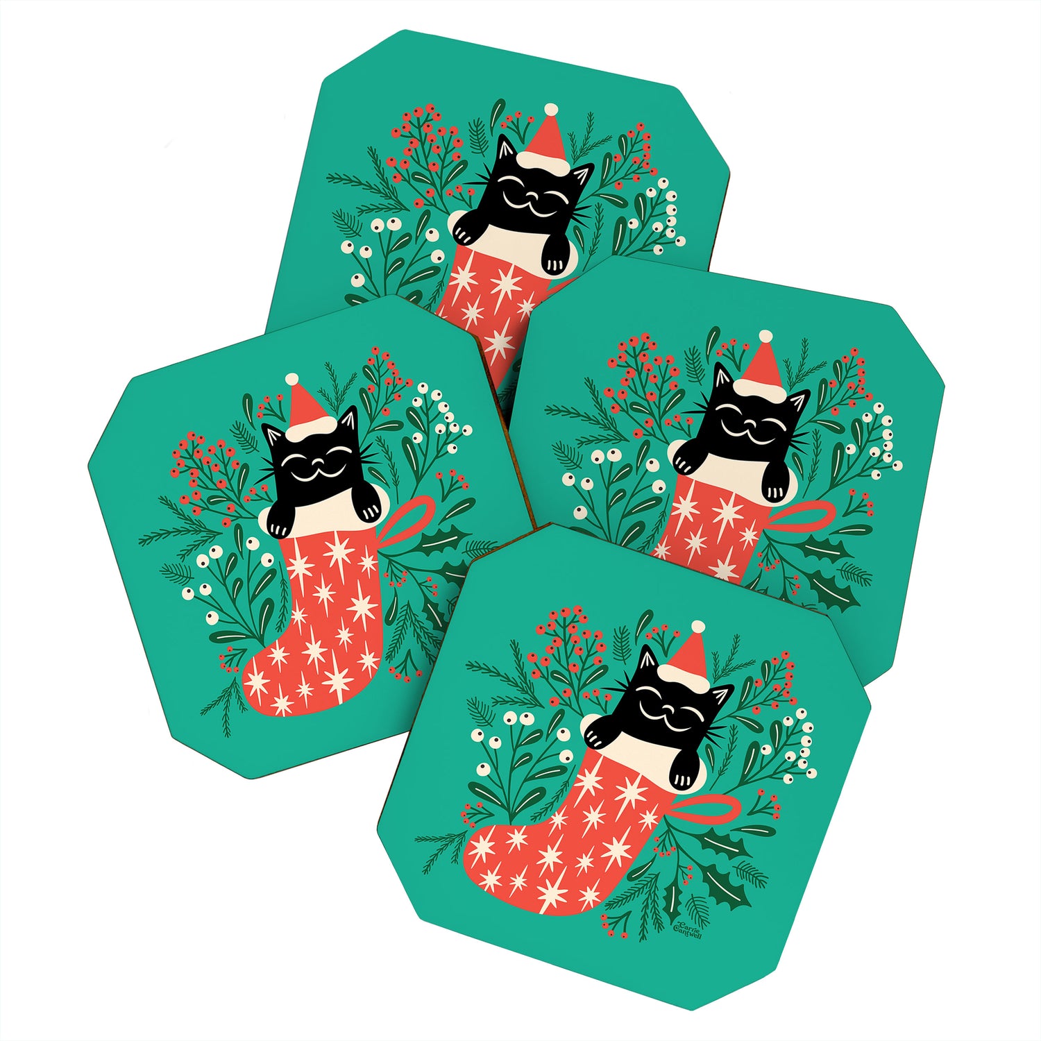 Festive Feline Coaster Gallery Image 1