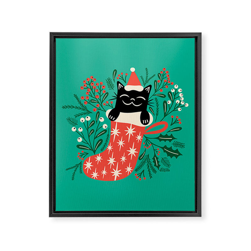 Festive Feline Framed Canvas Print Gallery Image 8