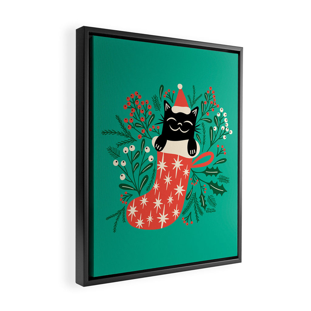 Festive Feline Framed Canvas Print Gallery Image 2