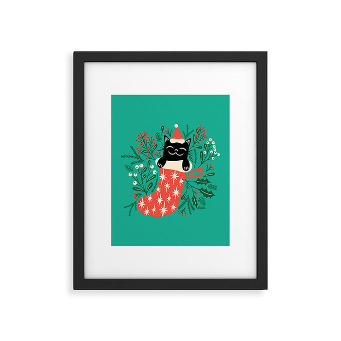 Festive Feline Framed Art Print Gallery Image 1