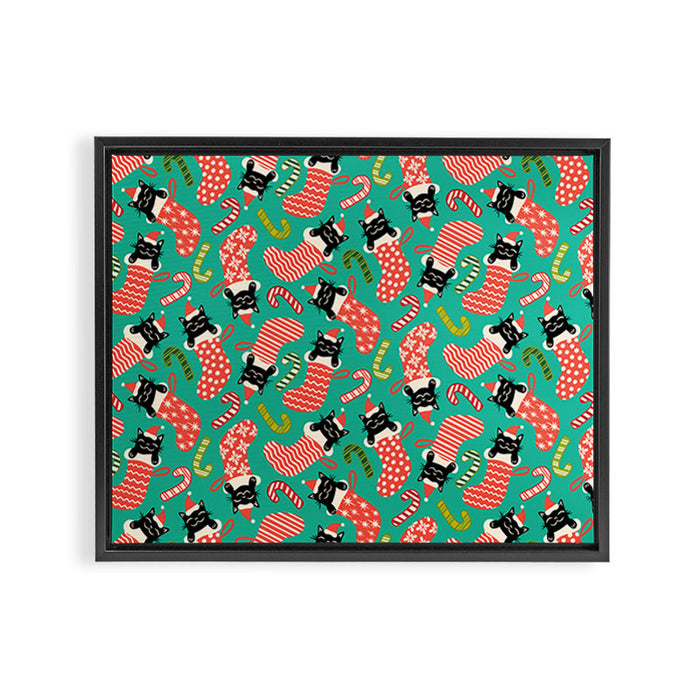 Festive Felines Framed Canvas Print Gallery Image 1